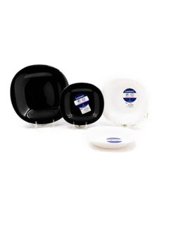 Luminarc 18-Piece Dinner Set Black/White 28x28x3cm 