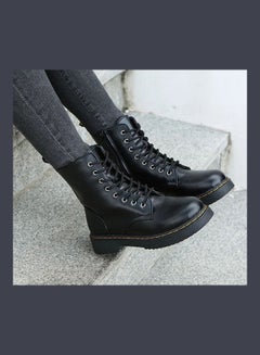 Generic Motorcycle Ankle Platform Boots Black  - Image 2