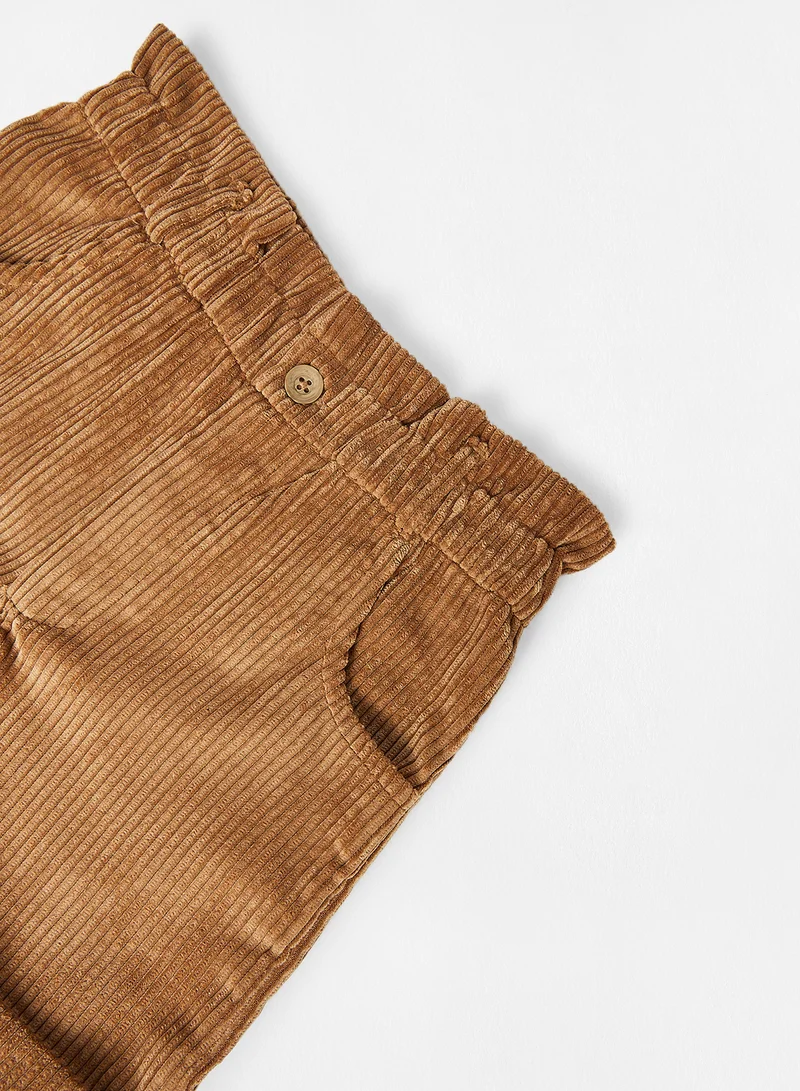 MANGO Kids/Teen Paperbag Waist Shorts Brown