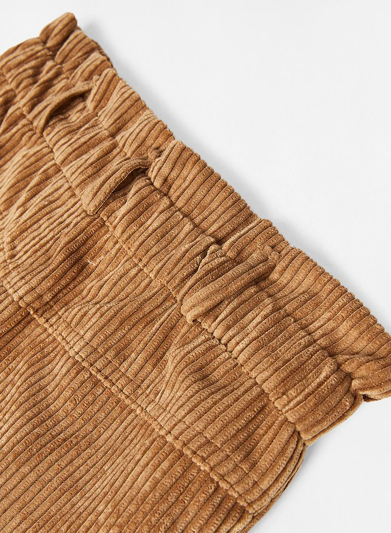 MANGO Kids/Teen Paperbag Waist Shorts Brown