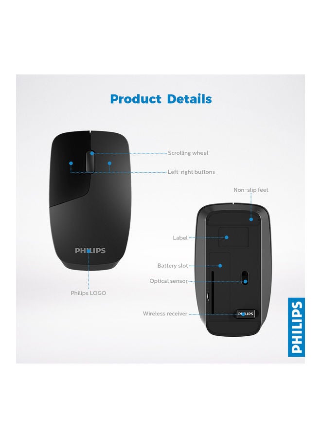 Philips - M402 Anywhere Wireless Portability Mouse Black - Image 1