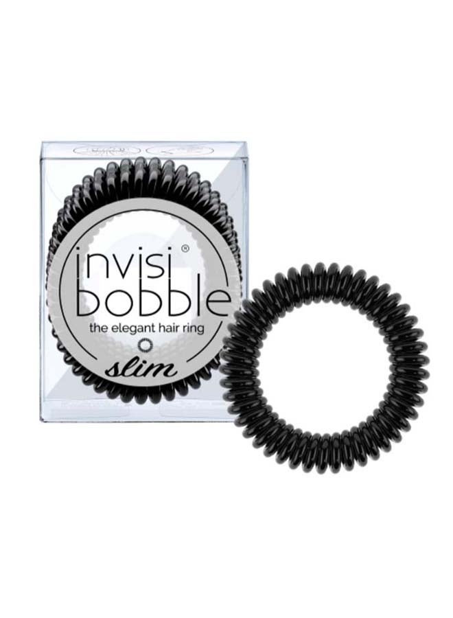 إنفيزيبوبل مجموعة ربطات شعر حلقية أنيقة ورفيعة مكونة من 3 قطع أسود صافٍ - Image 2