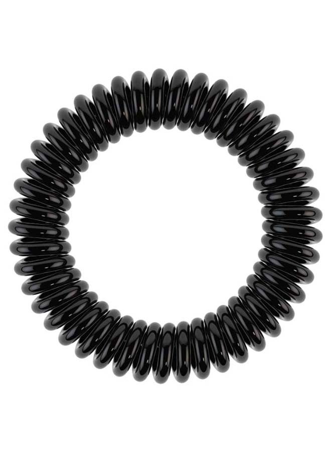 إنفيزيبوبل مجموعة ربطات شعر حلقية أنيقة ورفيعة مكونة من 3 قطع أسود صافٍ - Image 1