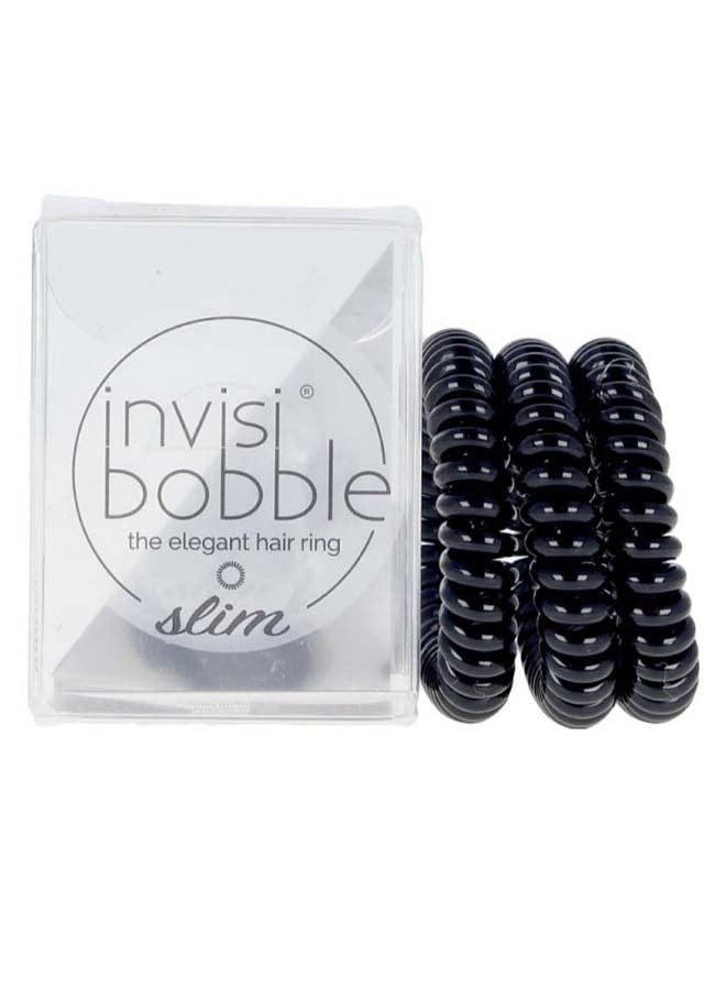 إنفيزيبوبل مجموعة ربطات شعر حلقية أنيقة ورفيعة مكونة من 3 قطع أسود صافٍ - Image 3