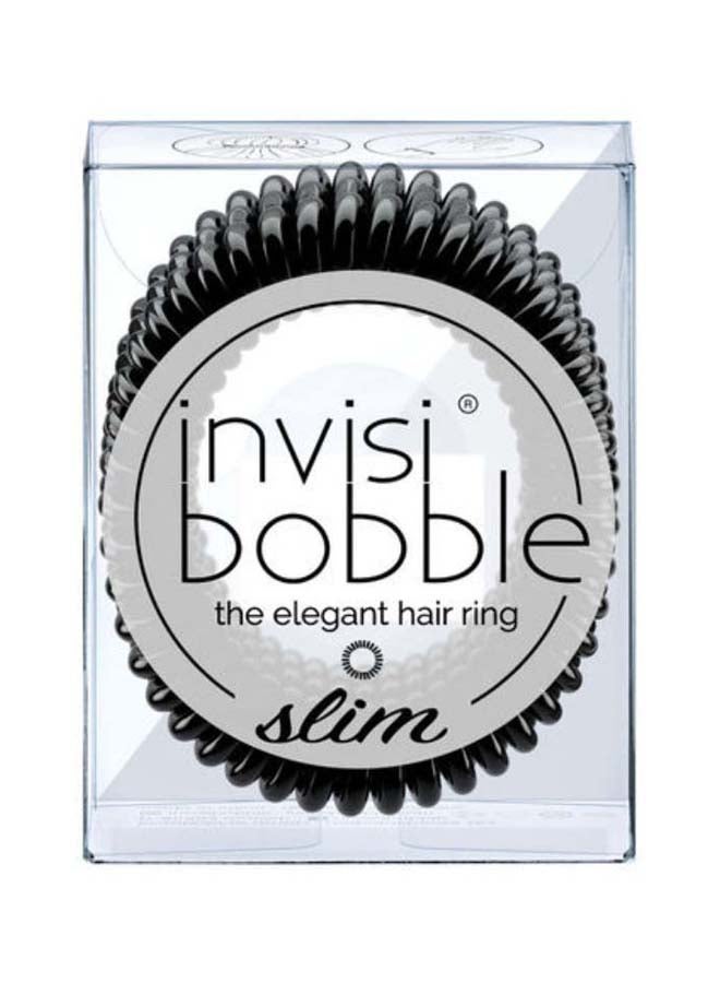 إنفيزيبوبل مجموعة ربطات شعر حلقية أنيقة ورفيعة مكونة من 3 قطع أسود صافٍ - Image 4