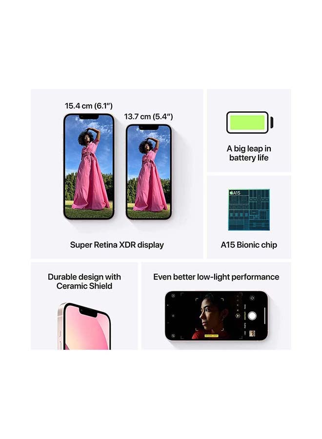 Apple - iPhone 13 128GB Pink 5G With FaceTime - UAE Version - Image 1