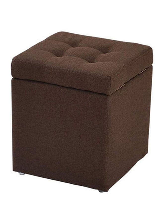 LINGWEI Multifunctional Square Storage Ottoman Brown - Image 1