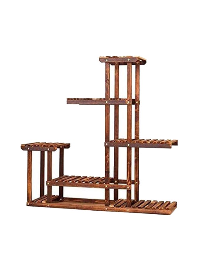 لينجوي حامل زهور خشبي متعدد الوظائف بني 98x98x25سم  - Image 1