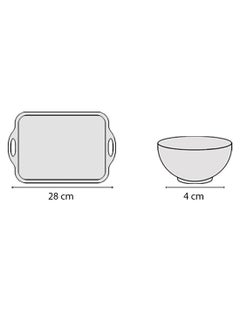 Noon East Serving Set - Made Of Bamboo & Ceramic - Serving Plate - Serving Dishes - Tray - Bowls, Tray Brown/White Brown/White  - Image 5