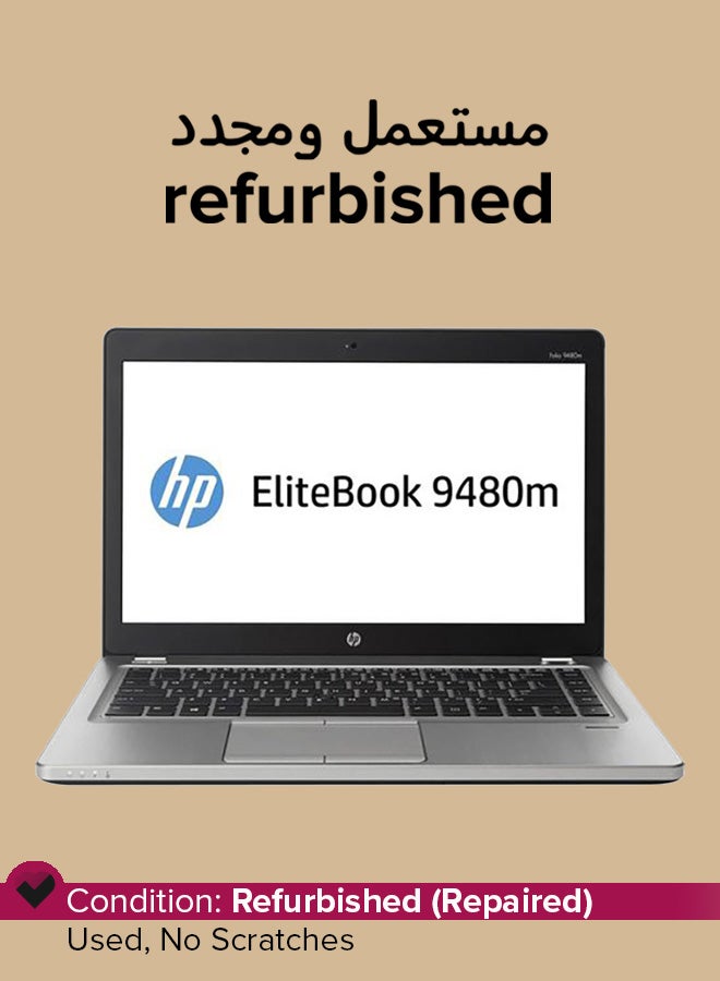 HP - Refurbished - Elitebook 9480M (2017) Laptop With 14-Inch Display,Intel Core i5 Processor/4th Gen/8GB RAM/256GB SSD/â€ŽIntel HD Graphics 4000 English Silver English Silver - Image 1
