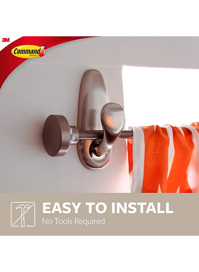 3M Command Damage Free Hanging Medium Brushed Nickel Metal Hook Silver 1.3kg - Image 3