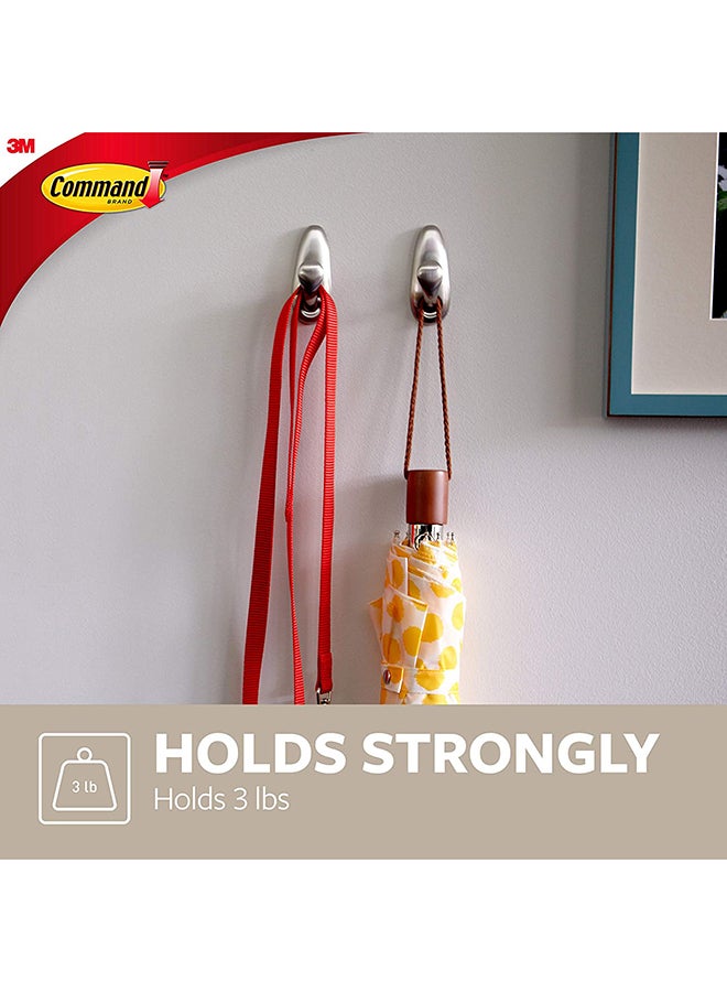 3M Command Damage Free Hanging Medium Brushed Nickel Metal Hook Silver 1.3kg - Image 4