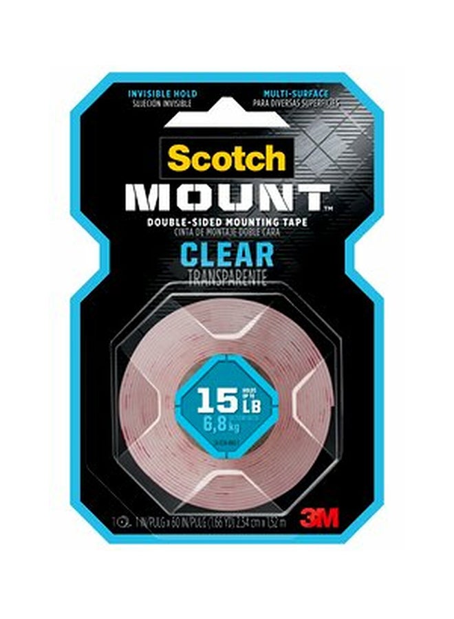 3M - Scotch Mounting Tape Clear 1x450inch - Image 1