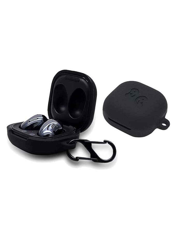 أو أوزون حافظة من السيليكون متوافقة مع سمّاعات جالاكسي بادز برو/ بادز لايف مع غطاء ليّن وناعم مع سلسلة مفاتيح من الفرو وخطاف أسود - Image 2