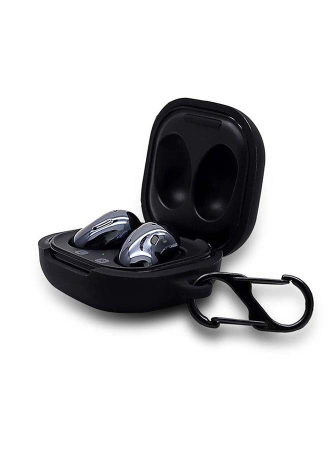 أو أوزون حافظة من السيليكون متوافقة مع سمّاعات جالاكسي بادز برو/ بادز لايف مع غطاء ليّن وناعم مع سلسلة مفاتيح من الفرو وخطاف أسود - Image 3