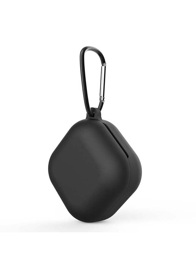 أو أوزون حافظة من السيليكون متوافقة مع سماعات جالاكسي بادز برو/ بادز لايف مع غطاء مرن وناعم مع سلسلة مفاتيح من الفرو وخطاف أسود - Image 4