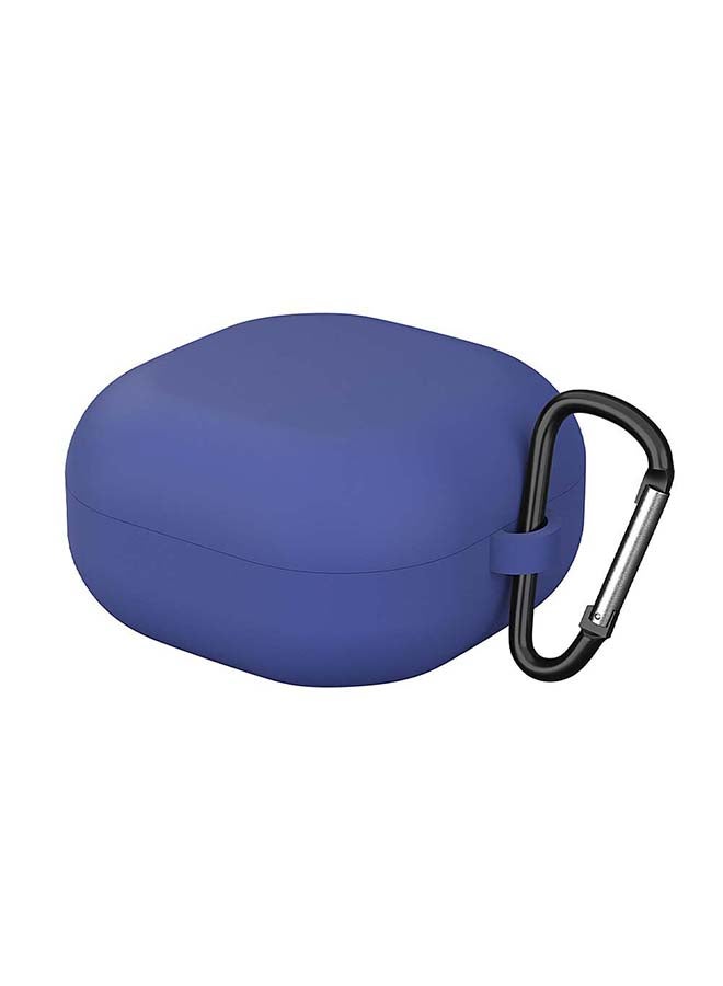 أو أوزون حافظة من السيليكون لسماعات سامسونج جالاكسي بادز مع سلسلة مفاتيح من الفرو وخطاف أزرق - Image 2