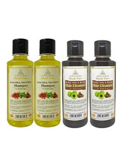 Khadi Pure 4-Pack Amla, Saffron, Tulsi, Reetha Shampoo and Hair Cleanser 210ml 