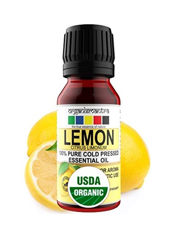 Organix Mantra 100-Percent Pure, Natural, USDA And Organic Lemon Essential Oil For Skin, Hair, Scalp, Face, Nails, Aromatherapy 15ml  - Image 1