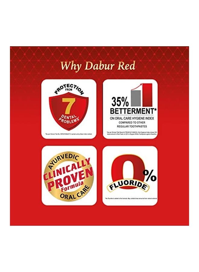 دابر مجموعة معاجين أسنان رقم 1 في الهند بمستخلصات أيورفيدية، مكونة من 4 قطع أحمر 600جرام - Image 3