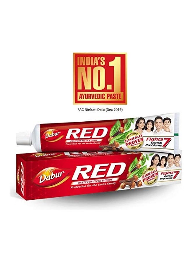 دابر مجموعة معجون الأسنان بمستخلصات الأيورفيدا - رقم 1 في الهند من عبوتين أحمر 2 x 200جرام - Image 2