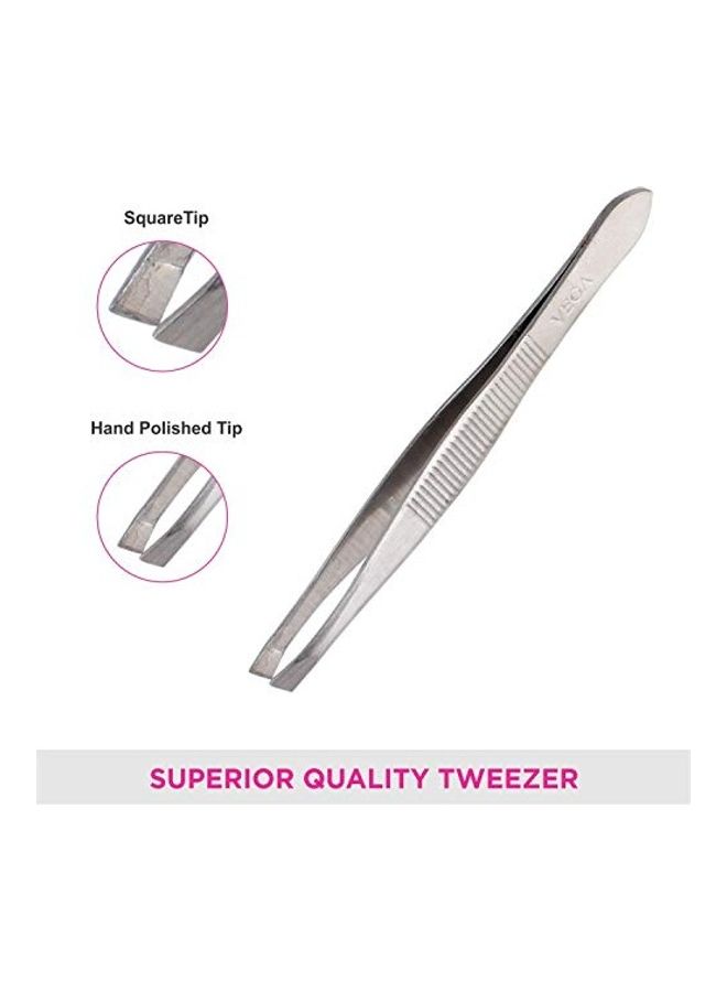 Vega - 2-Piece Eyelash Curler/Tweezer Slant Tip Set Multicolour - Image 1