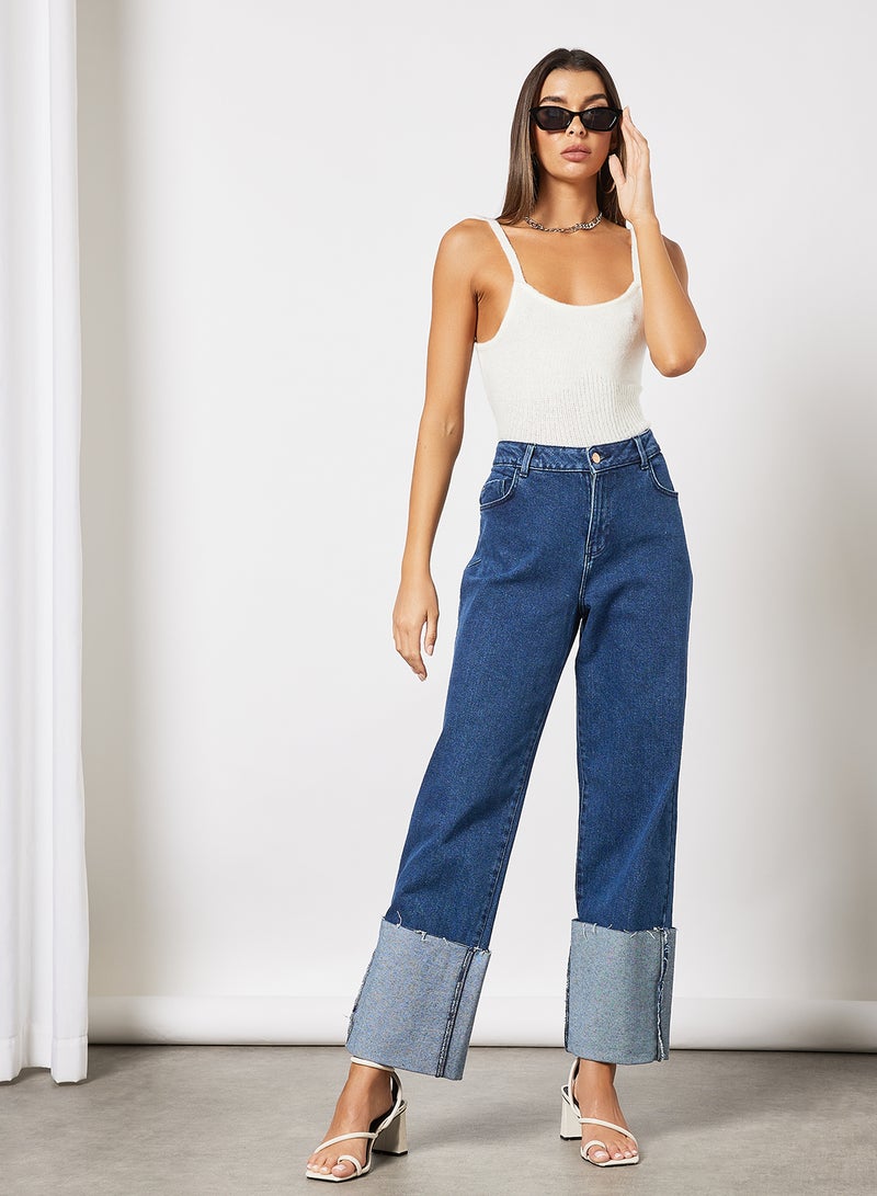 NOISY MAY Fold Up Jeans Blue  - Image 2
