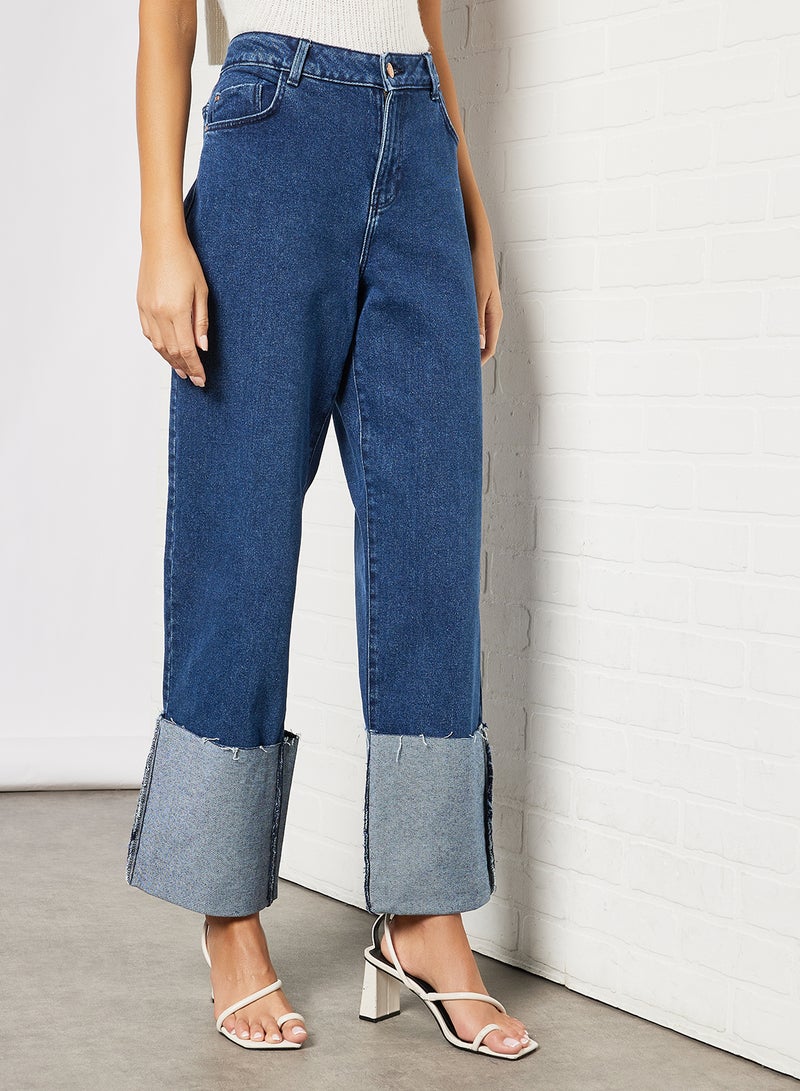 NOISY MAY Fold Up Jeans Blue  - Image 1