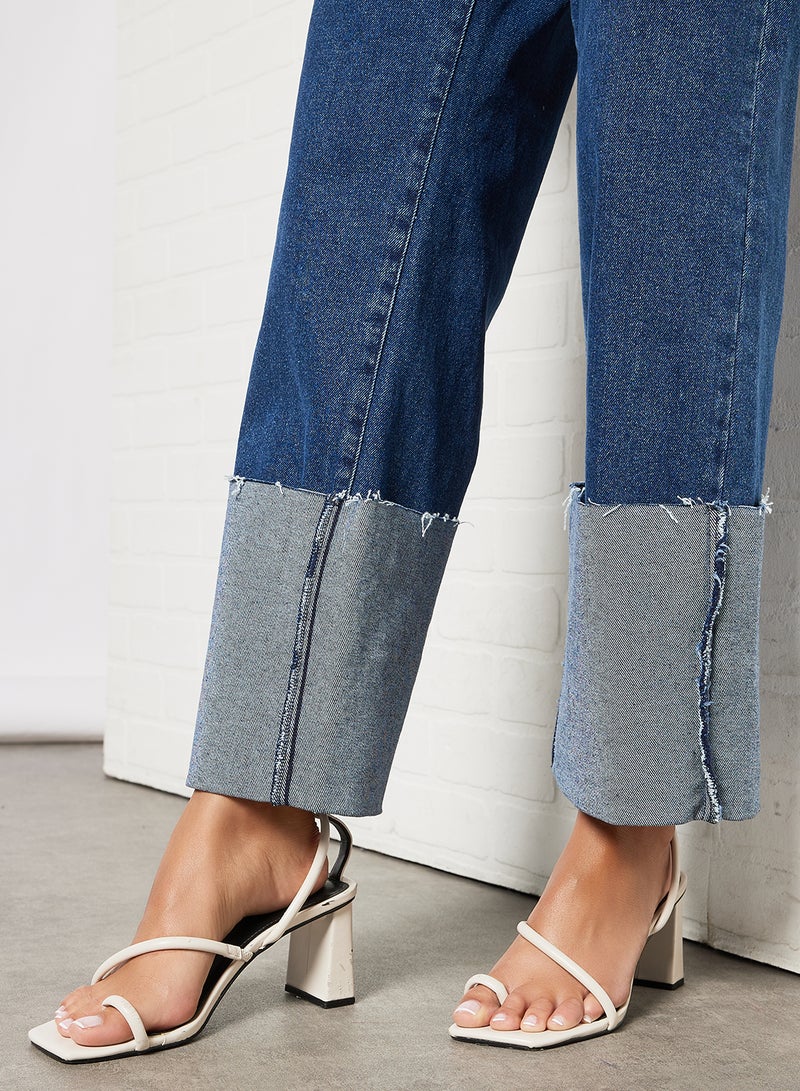 NOISY MAY Fold Up Jeans Blue  - Image 3