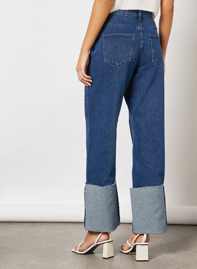 NOISY MAY Fold Up Jeans Blue  - Image 4