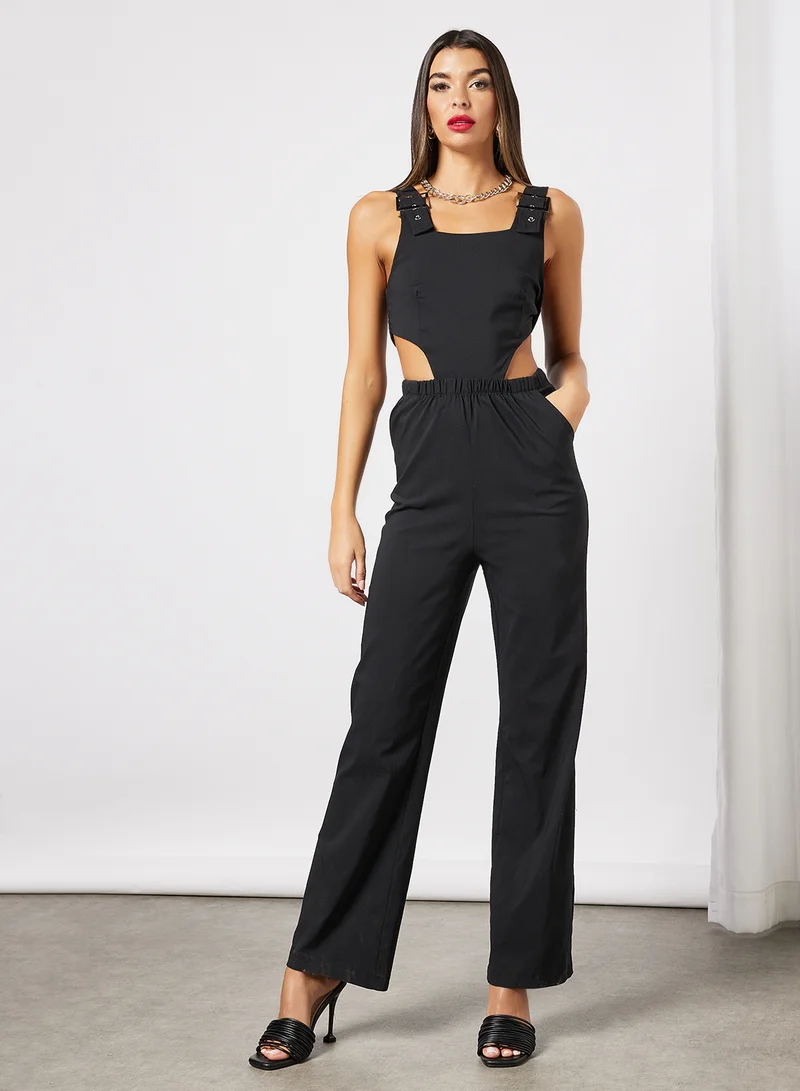FEMME LUXE Cut-Out Detail Jumpsuit Black