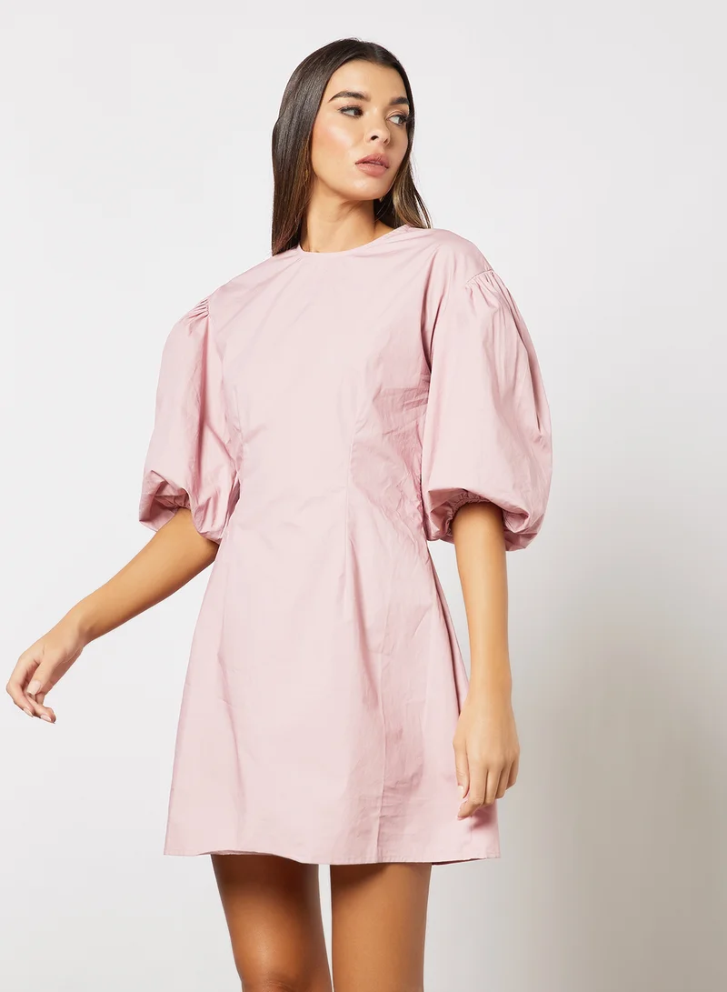 NA-KD Slim Fit Mini Dress Dark Dusty Pink