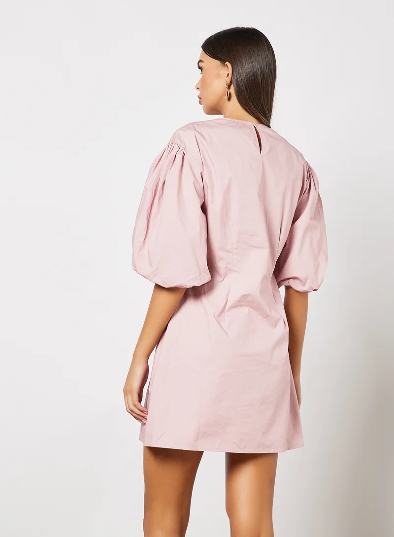 NA-KD Slim Fit Mini Dress Dark Dusty Pink