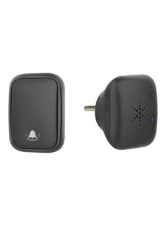 Self Generating Music And Long Distance Waterproof Remote Control Wireless Doorbell Black 9.10x7.50x7.60cm