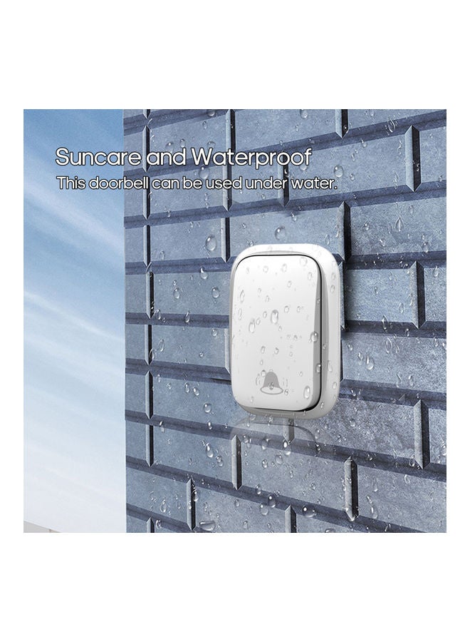 Generic - Self Generating Music And Long Distance Waterproof Remote Control Wireless Doorbell Black 9.10x7.50x7.60cm - Image 1