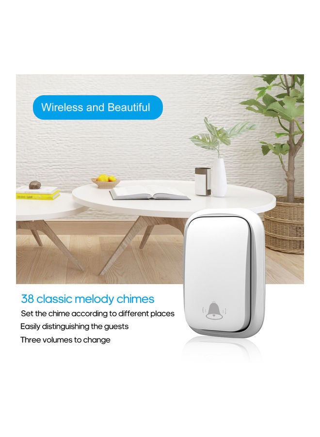 Generic - Self Generating Music And Long Distance Waterproof Remote Control Wireless Doorbell Black 9.10x7.50x7.60cm - Image 1