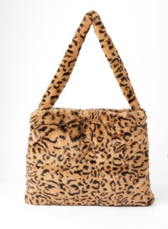 Leopard Print Shoulder Bag Brown