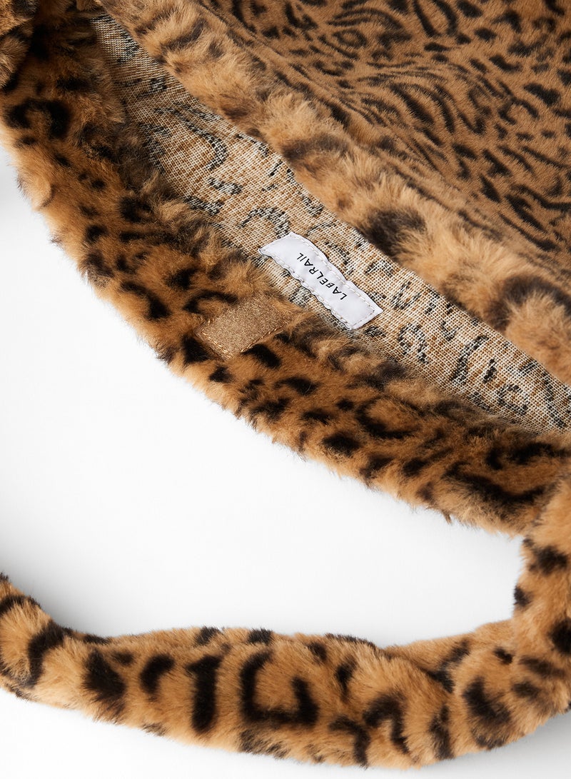 LABEL RAIL - Leopard Print Shoulder Bag Brown - Image 1