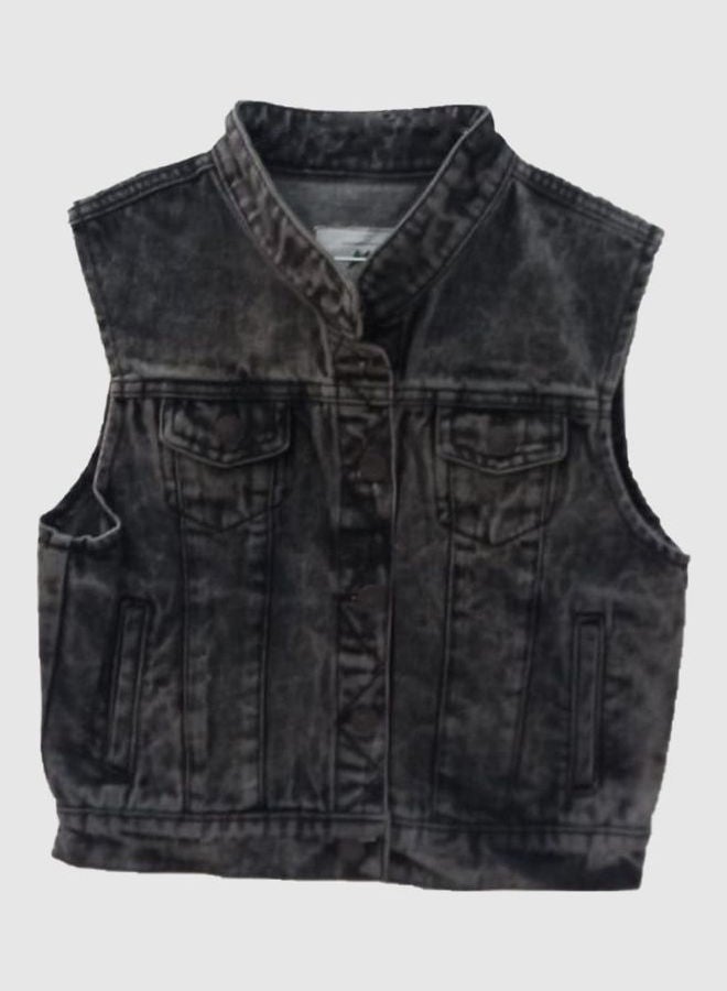 maani Sleeveless Denim Jacket Black  - Image 1