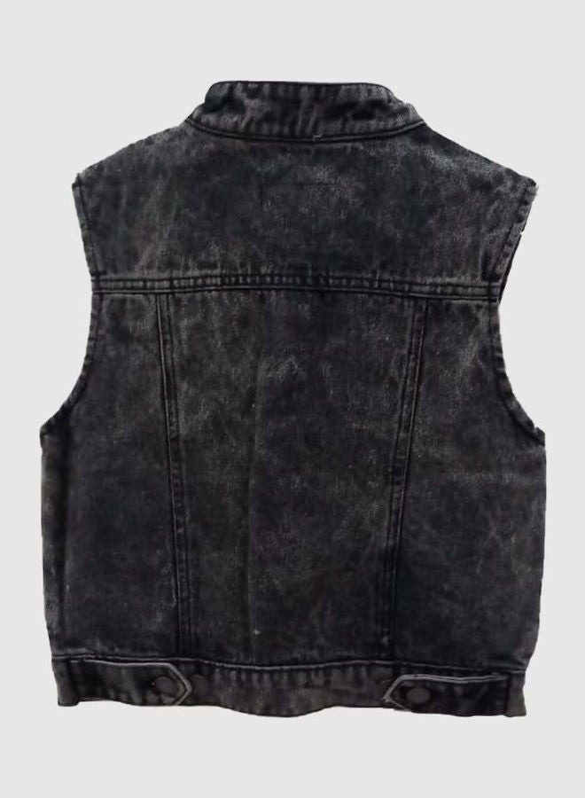 maani Sleeveless Denim Jacket Black  - Image 2