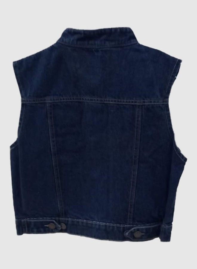 Sleeveless Denim Jacket Dark Blue - v1637738553/N52011757V_2