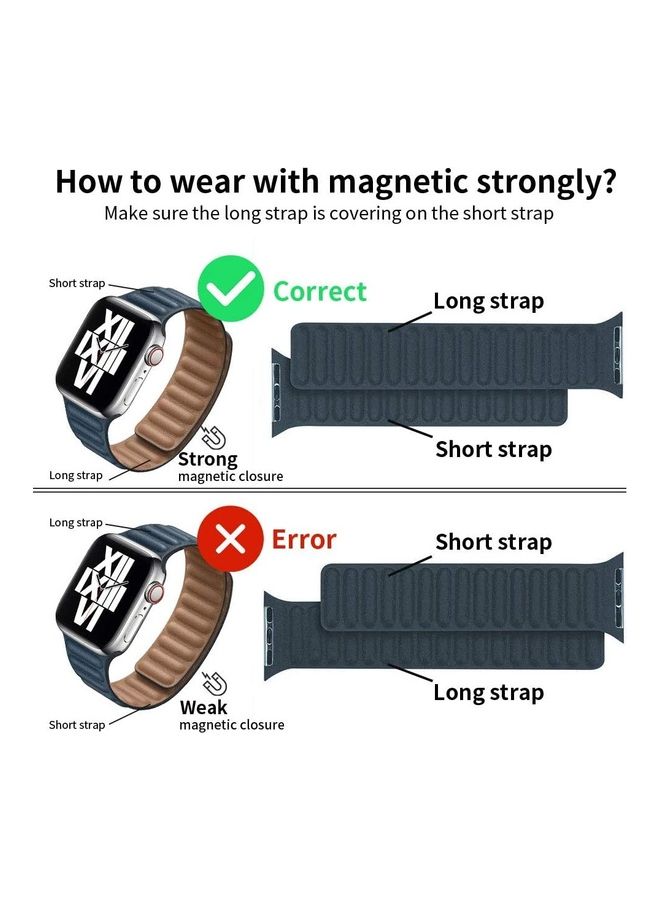 Watch Band Compatible With Apple Navy Blue - Image 2