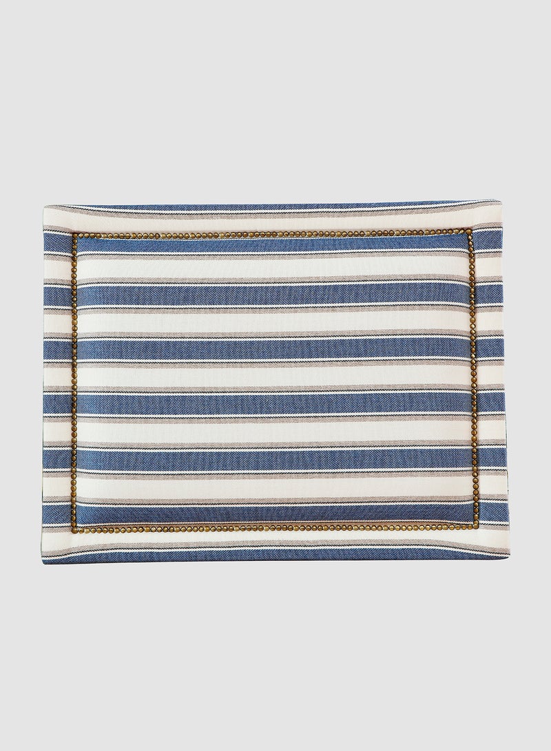 Switch Fabric Headboard For Single Size Bed - Lisbon Collection - Modern Home - Install Attach To Wall - Blue/White 90*70*6cm  - Image 2