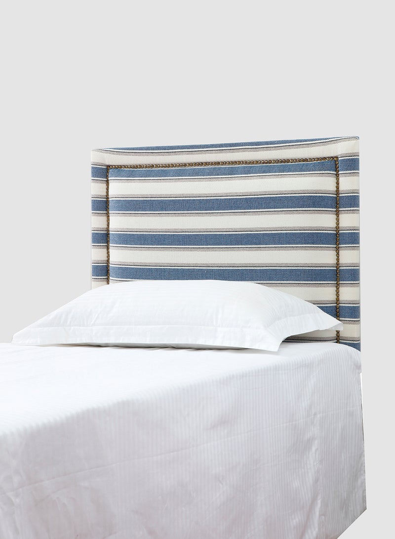 Switch Fabric Headboard For Single Size Bed - Lisbon Collection - Modern Home - Install Attach To Wall - Blue/White 90*70*6cm  - Image 1