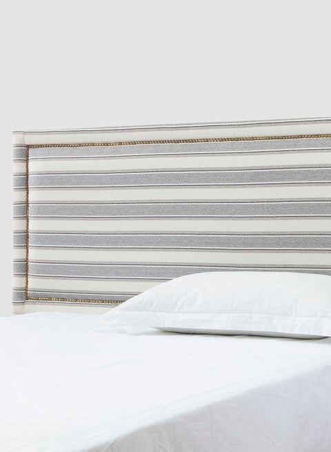 Fabric Headboard For King Size Bed - Lisbon Collection - Modern Home - Install Attach To Wall - Grey/White 180*70*6cm