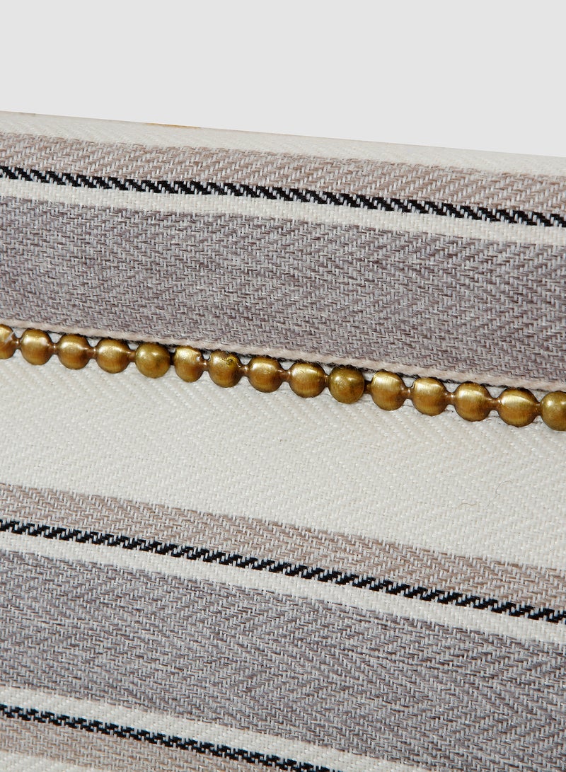 Fabric Headboard For King Size Bed - Lisbon Collection - Modern Home - Install Attach To Wall - Grey/White 180*70*6cm