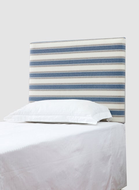 Fabric Headboard For Single Size Bed - Milan Collection - Modern Home - Install Attach To Wall - Blue and White 90*70*6cm