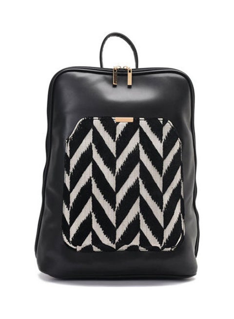 حقيبة ظهر وكروس للابتوب مصنوعة من القماش أسود