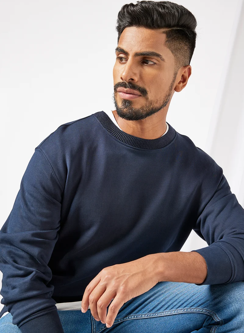 Selected Homme Crew Neck Sweatshirt Navy