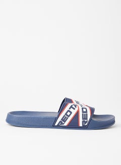 Red Tape Logo Detail Casual Flat Slides Navy  - Image 1